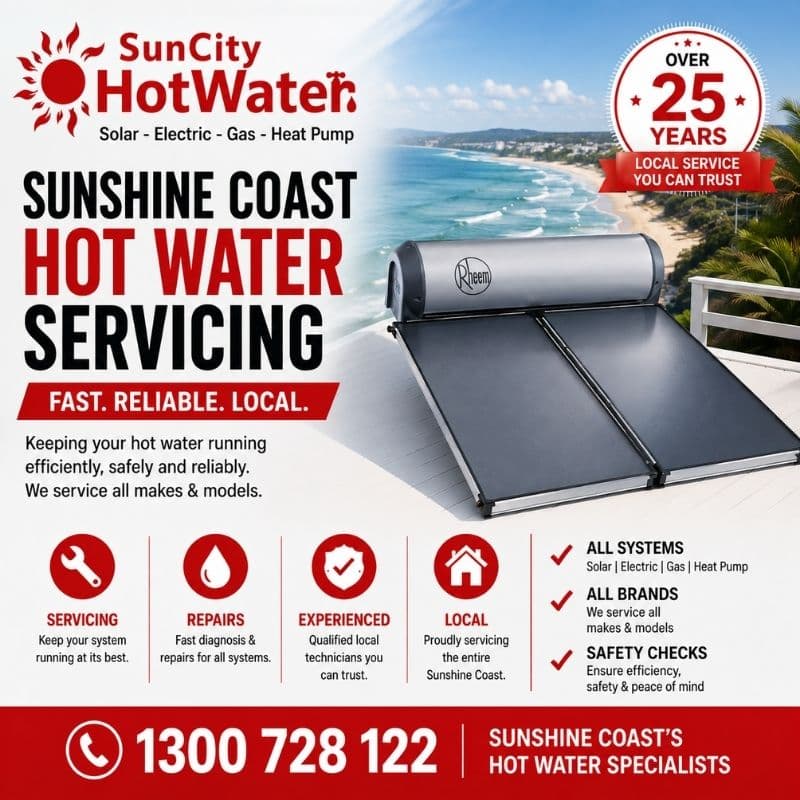 SunCity hot water repair technician on the Sunshine Coast